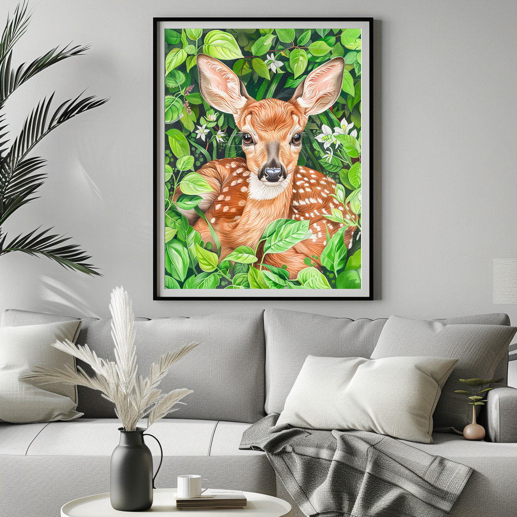Poster: Little Deer in Lush Meadow