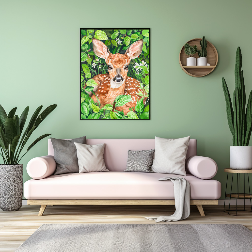 Poster: Little Deer in Lush Meadow – Bild 3