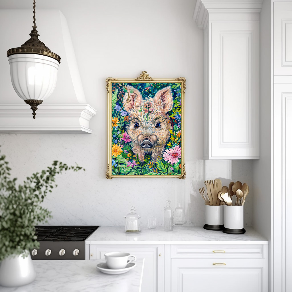 Poster: Little Wild Boar in Flower Meadow - immagine 3