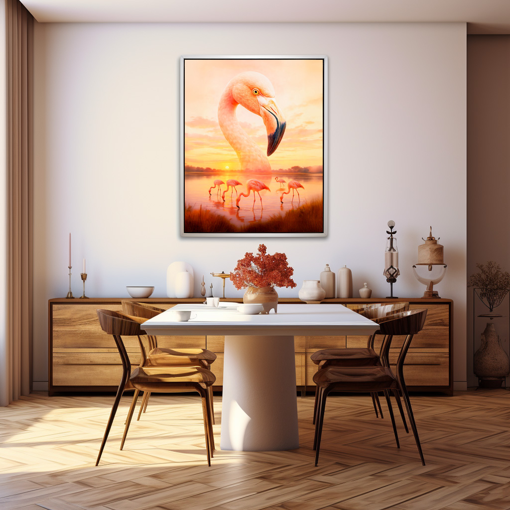 Poster: Double Exposure Portrait of Pink Flamingo - Image 3