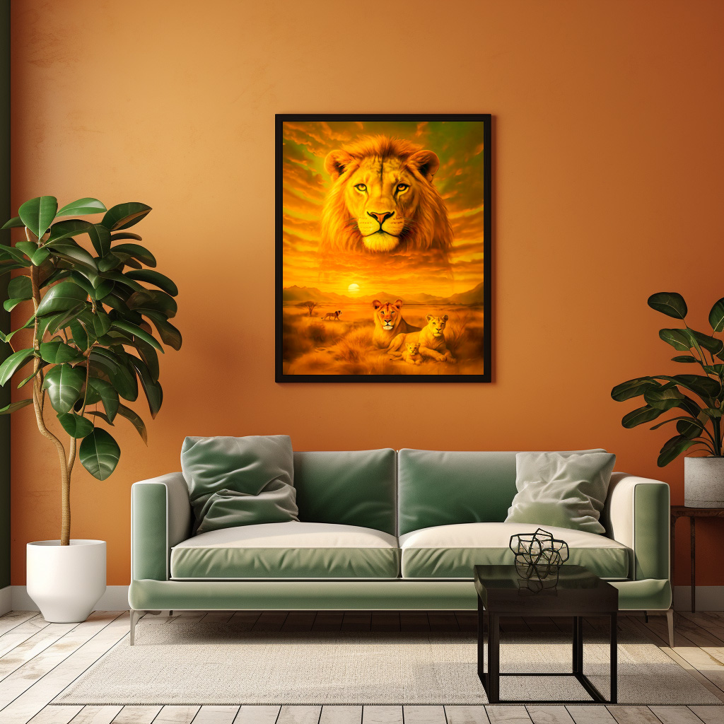 Poster: Double Exposure Portrait of African Lion – Bild 2