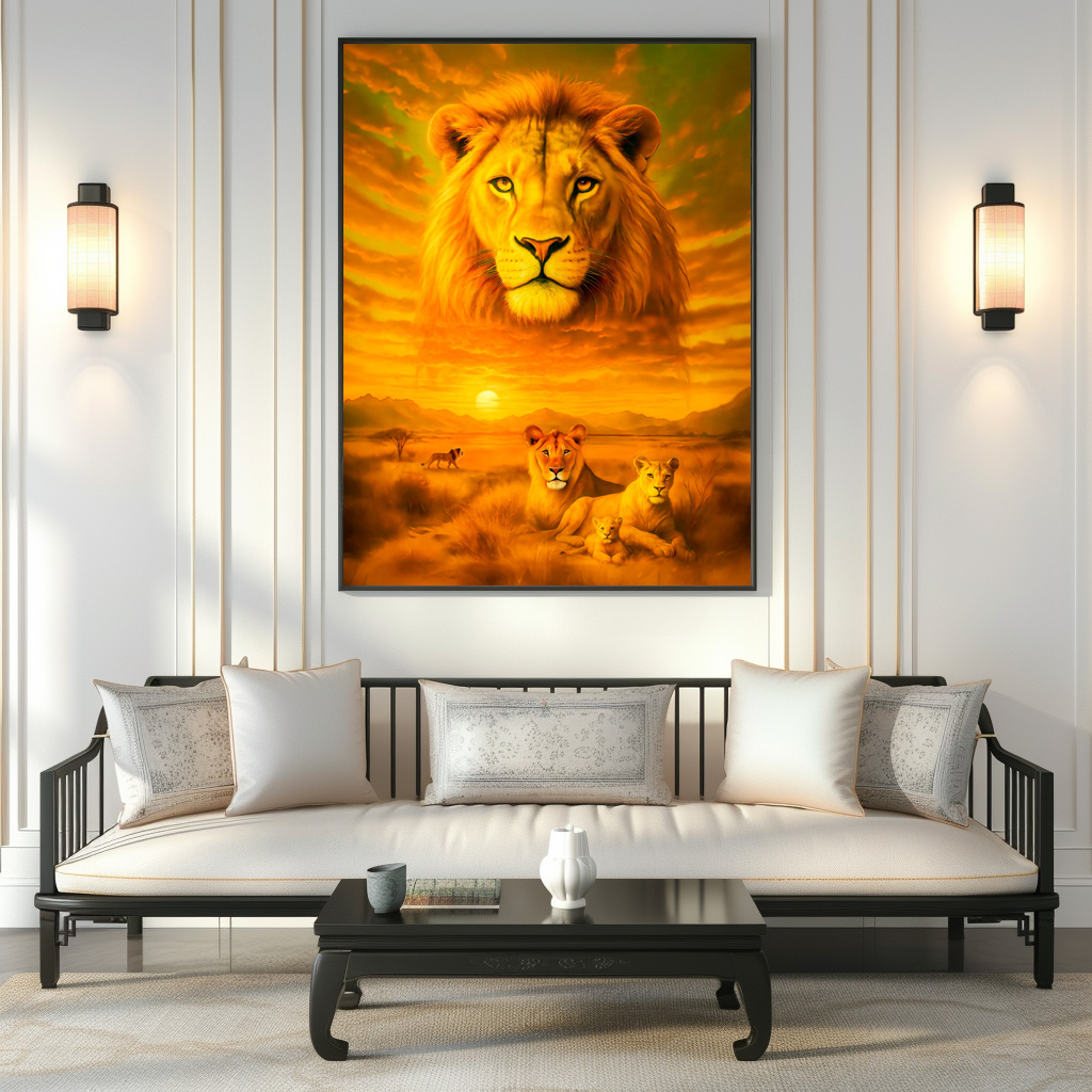 Poster: Double Exposure Portrait of African Lion – Bild 3