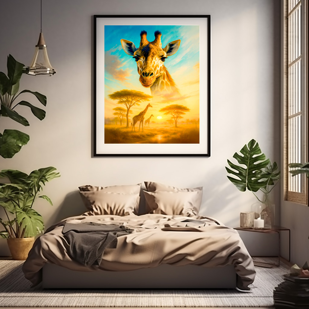 Poster: Double Exposure Portrait of African Giraffe – Bild 2