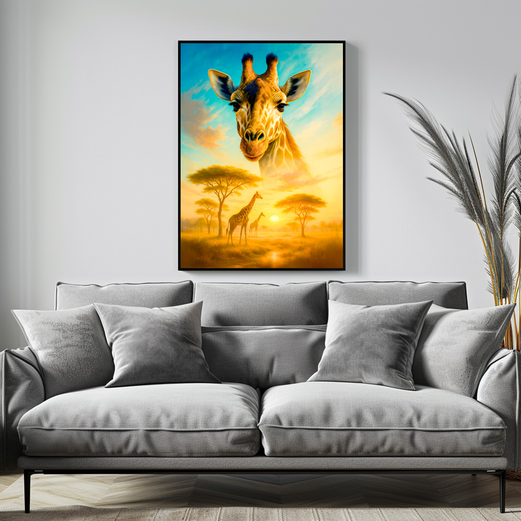 Poster: Double Exposure Portrait of African Giraffe – Bild 3