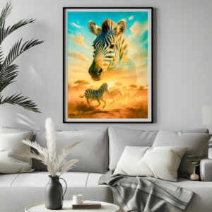 Poster: Double Exposure Portrait of Zebra