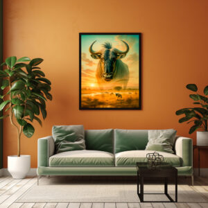 Poster: Double Exposure Portrait of Wildebeest