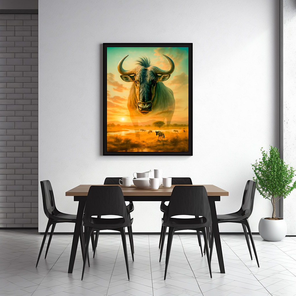 Poster: Double Exposure Portrait of Wildebeest – Bild 2