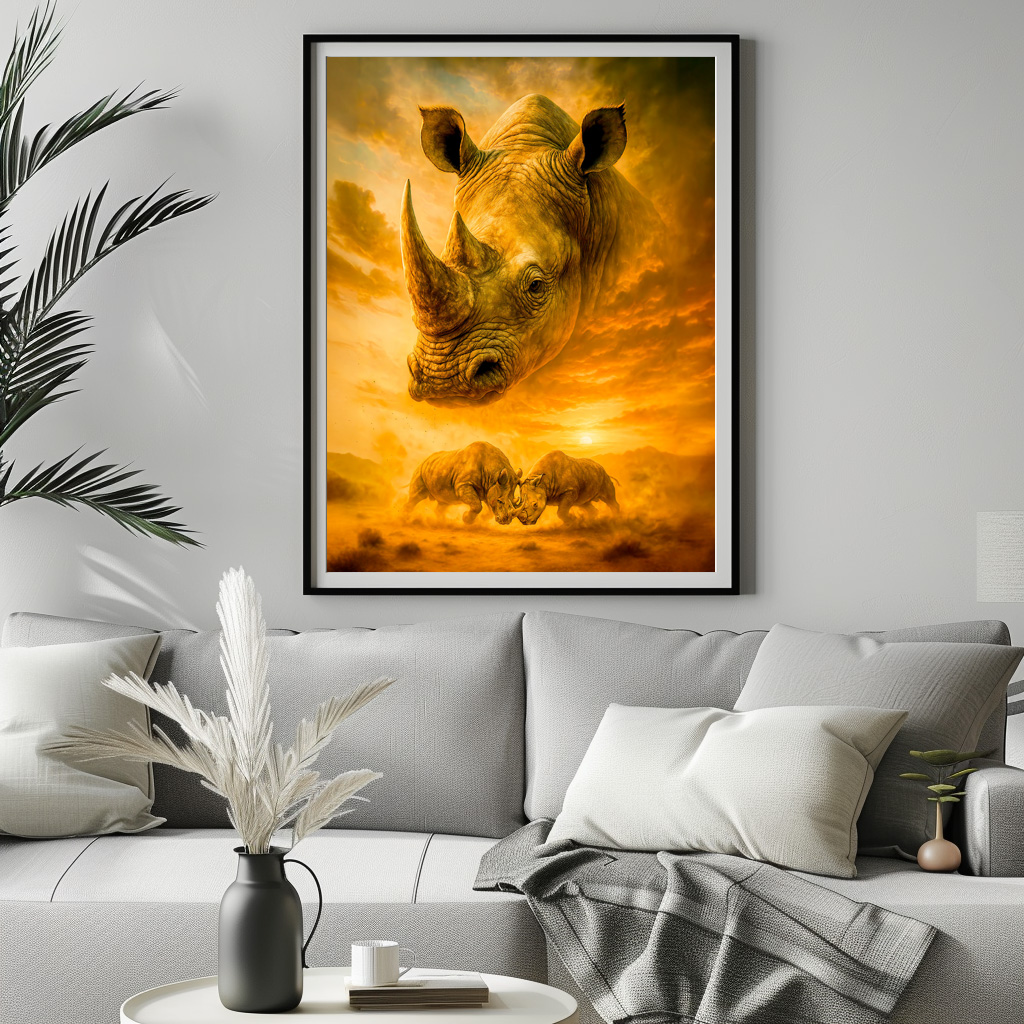 Poster: Double Exposure Portrait of White Rhino – Image 2