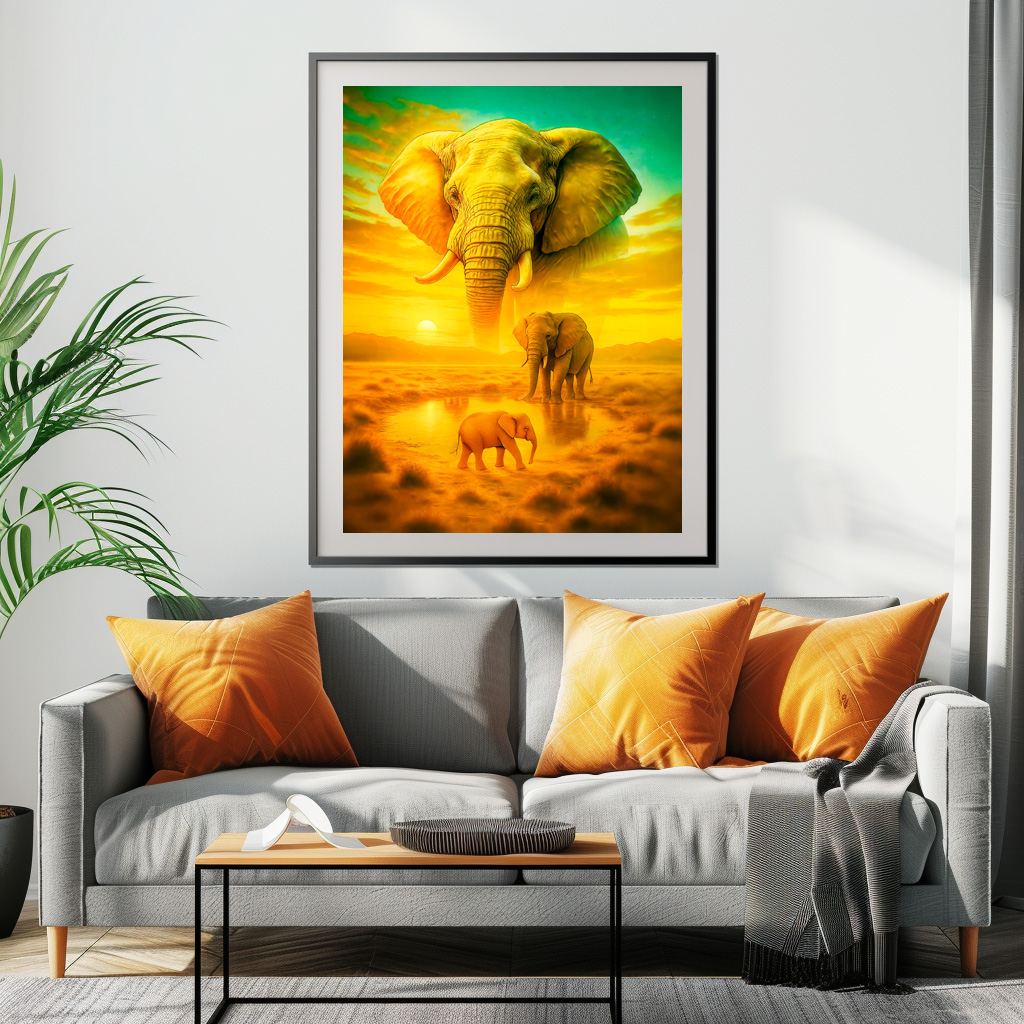 Poster: Double Exposure Portrait of African Elephant – Bild 2