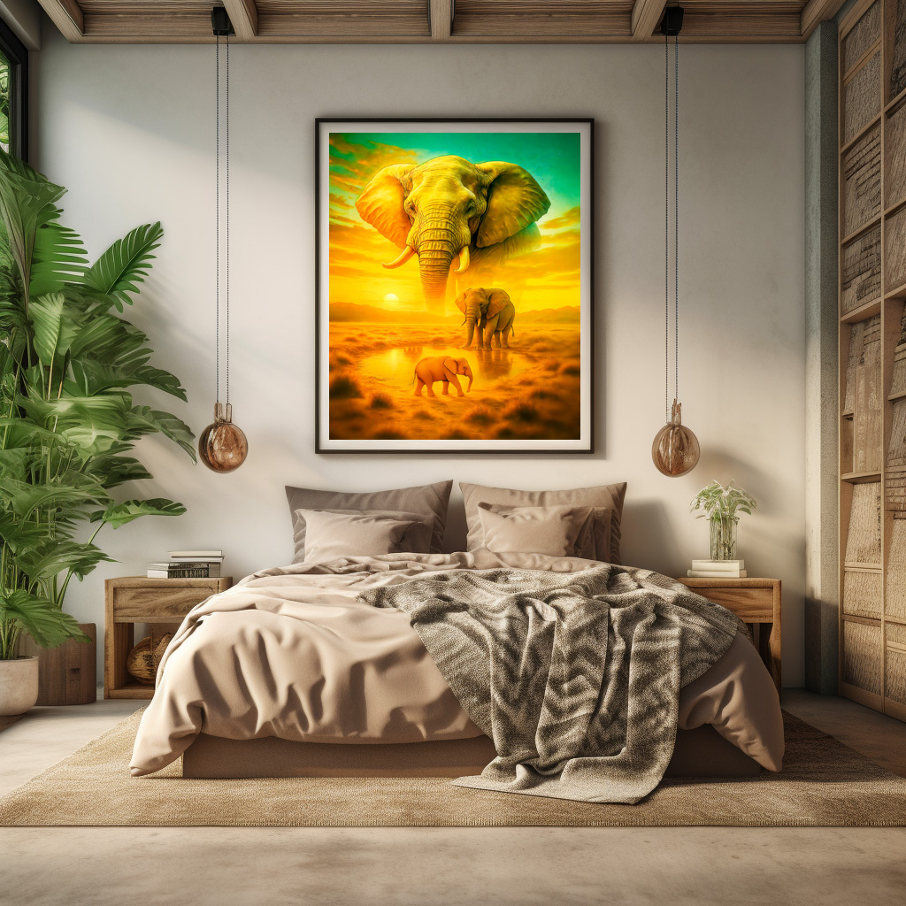 Poster: Double Exposure Portrait of African Elephant