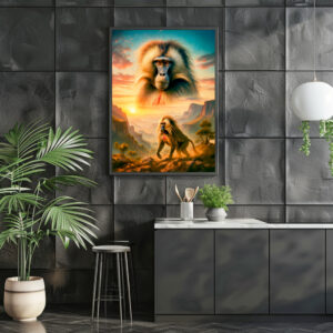 Poster: Double Exposure Portrait of Gelada Baboon