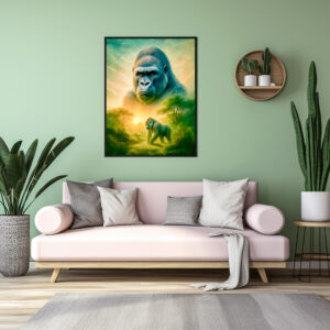 Poster: Double Exposure Portrait of Mountain Gorilla