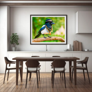 Poster: Magpie Covered in Jewelry and Gems