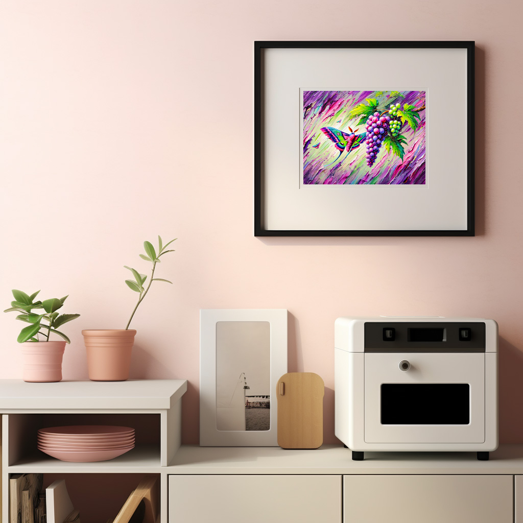 Poster: Wine Hawk-Moth Among Grapes in Oil Paintings - immagine 3