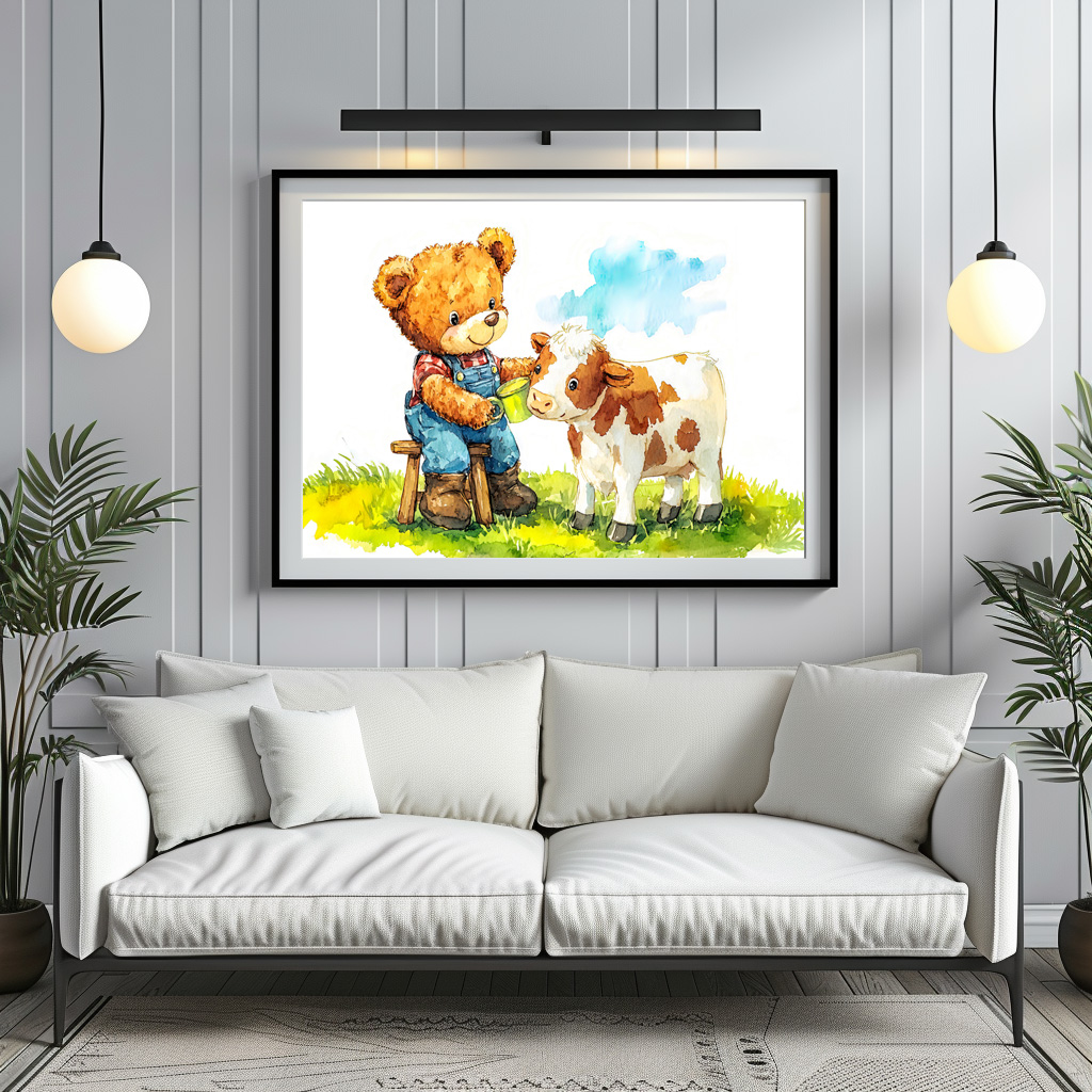 Poster: Teddy Bear Feeding a Calf - immagine 2