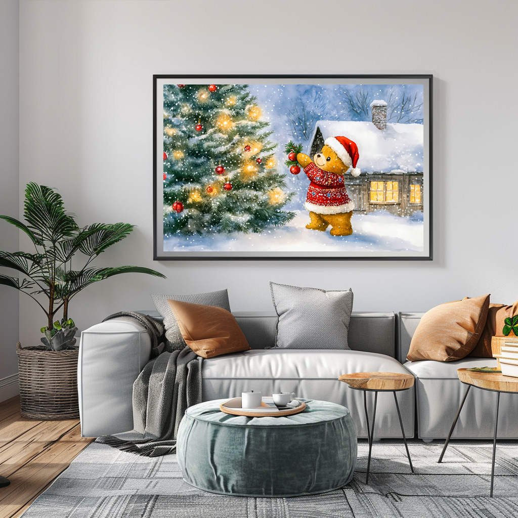 Poster: Teddy Bear Decorating a Christmas Tree – Image 2
