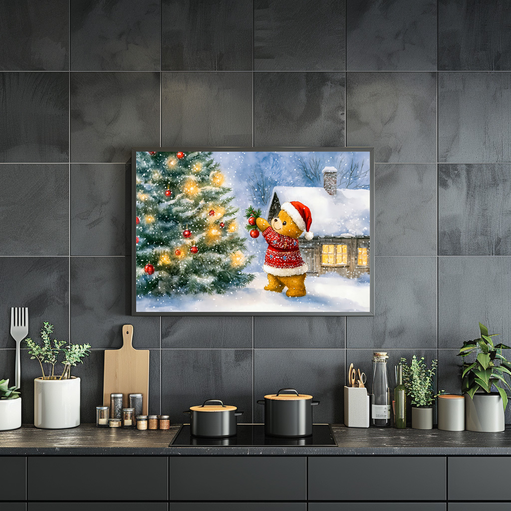 Poster: Teddy Bear Decorating a Christmas Tree – Image 3