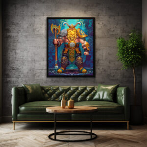 Poster: Viking Illustration Of Berserker Rage In Blood-Red Battle Storm