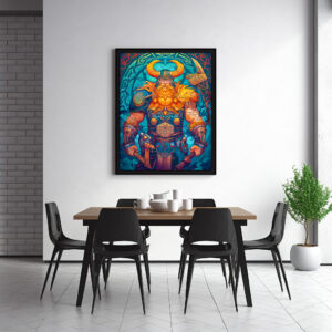 Poster: Viking Illustration Of Odin’s Judgment Over Fallen Battlefield Warriors