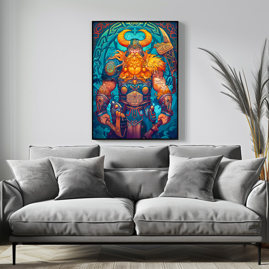 Poster: Viking Illustration Of Odin’s Judgment Over Fallen Battlefield Warriors - immagine 2