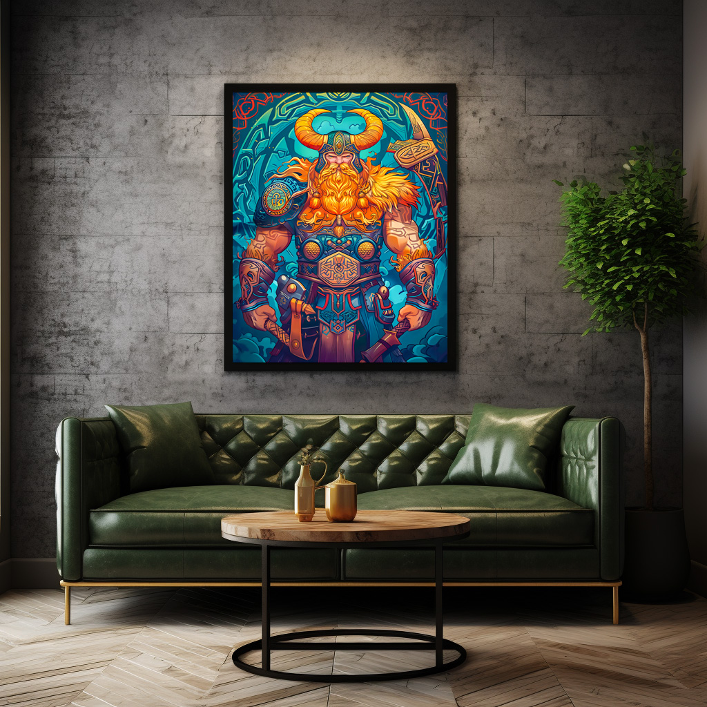 Poster: Viking Illustration Of Odin’s Judgment Over Fallen Battlefield Warriors - immagine 3