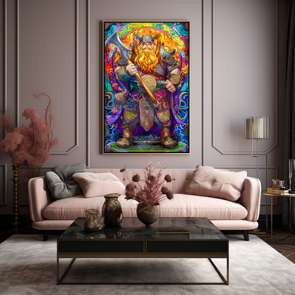 Poster: Viking Illustration Of Iron Howl Werewolf Pack Under Blood Moon Sky - immagine 3
