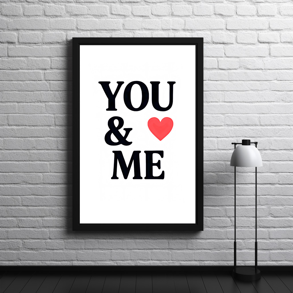 Poster: YOU ME with Heart Minimal Valentine’s Day Typography – Bild 2