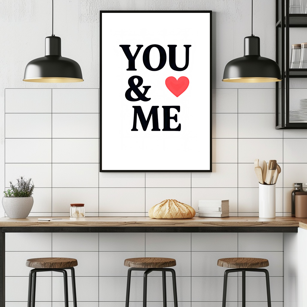 Poster: YOU ME with Heart Minimal Valentine’s Day Typography – Bild 3