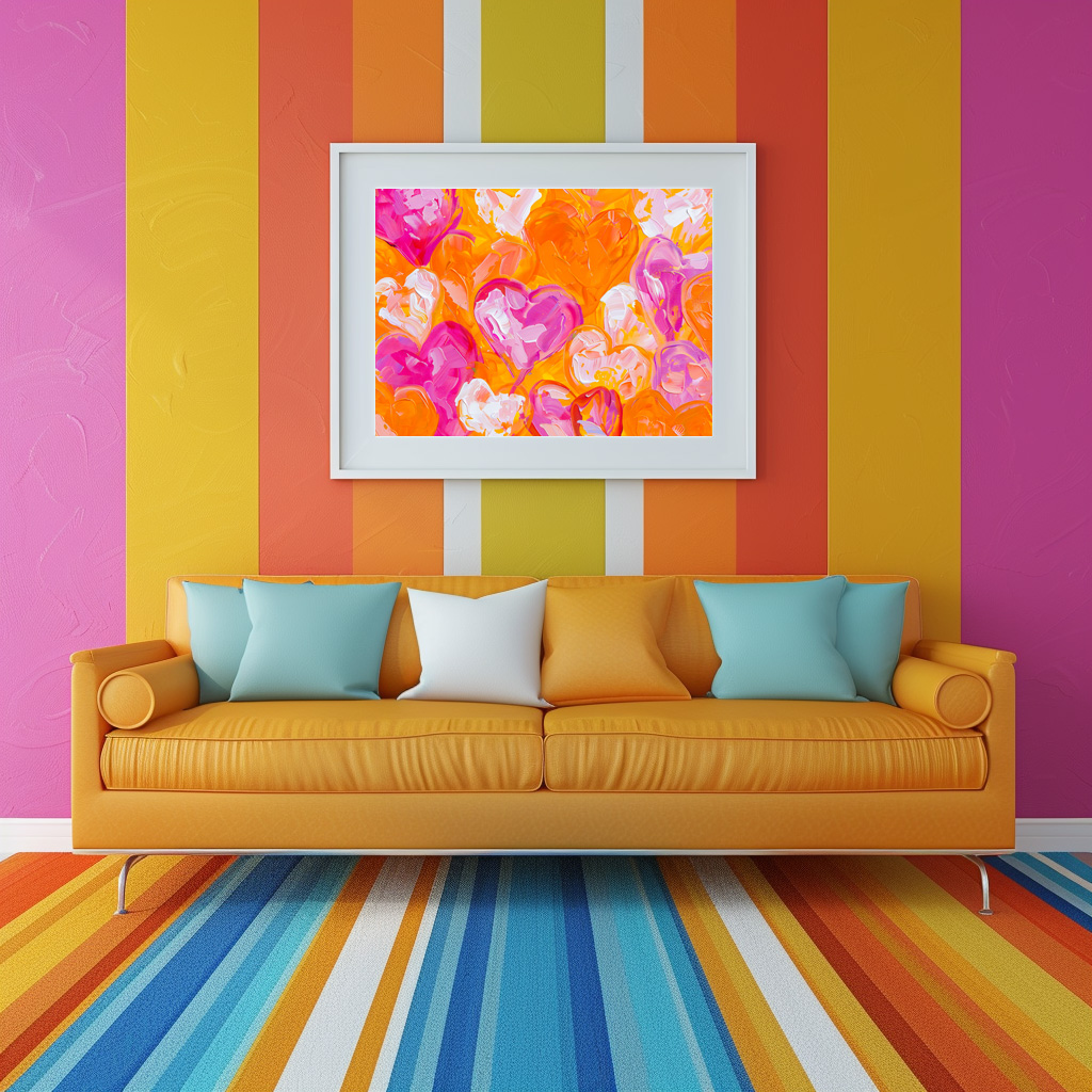 Poster: Painted Hearts Vibrant Abstract Valentine’s Day Background - immagine 3