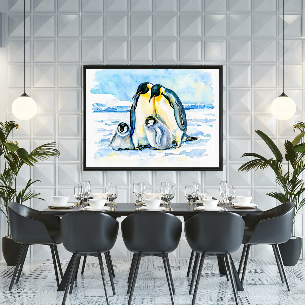 Poster: Emperor Penguins with Chicks on Ice - Image 2