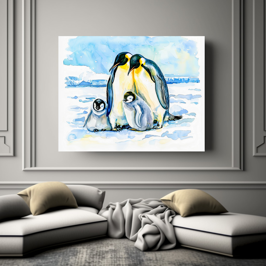 Poster: Emperor Penguins with Chicks on Ice - Image 3