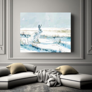 Poster: Arctic Hare in Winter Landscape