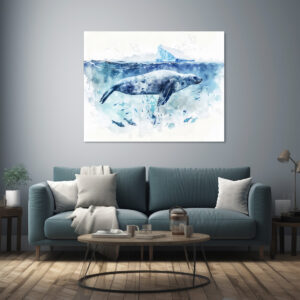 Poster: Seal Swimming Underwater with Fish