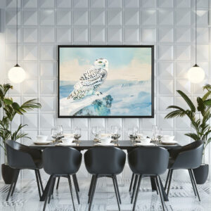 Poster: Snowy Owl in Frozen Landscape