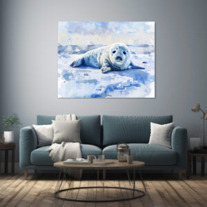Poster: Seal Pup Resting on Arctic Ice