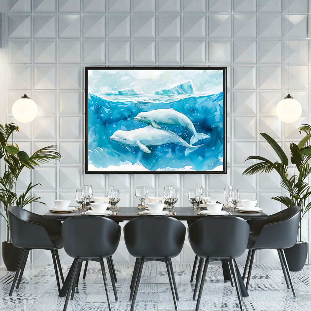 Poster: Beluga Whales in Icy Underwater Scene - immagine 3