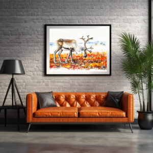 Poster: Reindeer in Autumn Tundra
