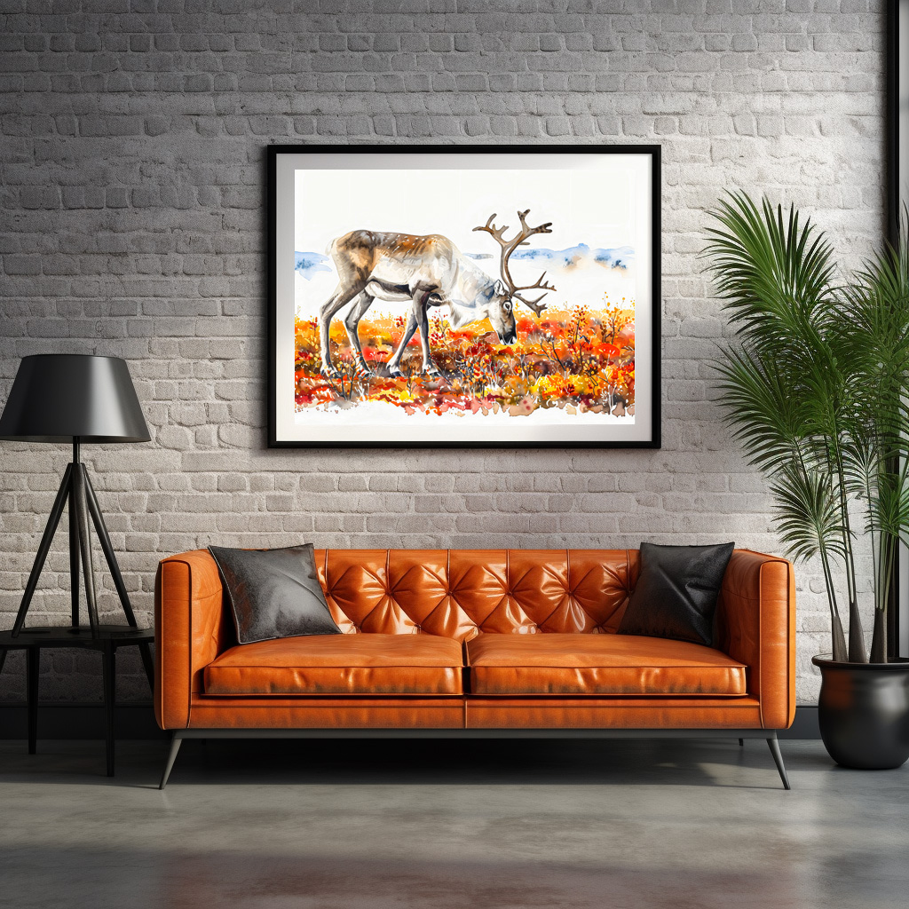Poster: Reindeer in Autumn Tundra