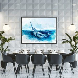 Poster: Narwhal Swimming in Arctic Waters