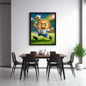 Poster: Argentinian empanada soccer player jumping for header