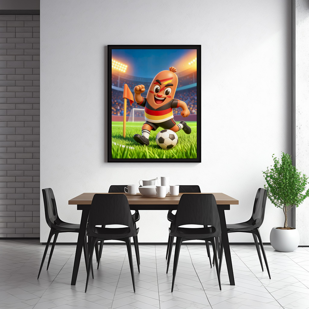 Poster: German bratwurst soccer player on football field – Bild 3