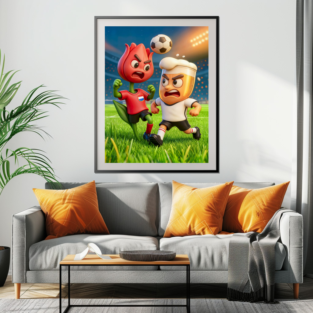 Poster: Dutch tulip versus German beer glass soccer duel - immagine 2