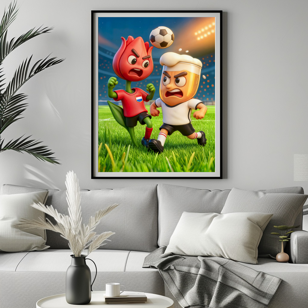 Poster: Dutch tulip versus German beer glass soccer duel - immagine 3