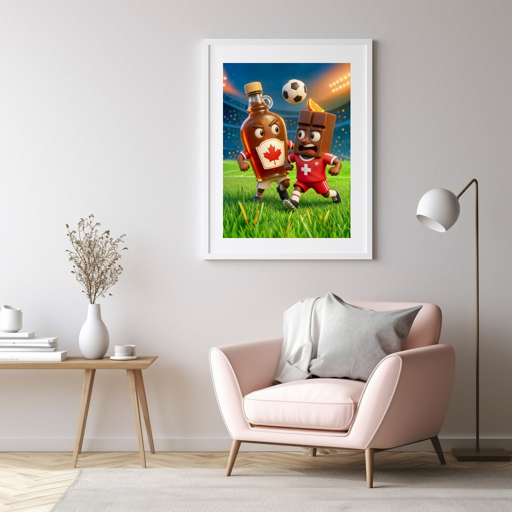 Poster: Canadian maple syrup versus Swiss chocolate soccer duel - Imagen 3