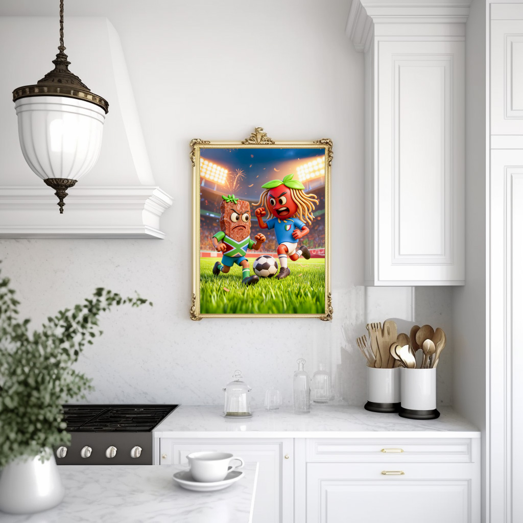 Poster: South African biltong versus Italian spaghetti soccer duel - immagine 2