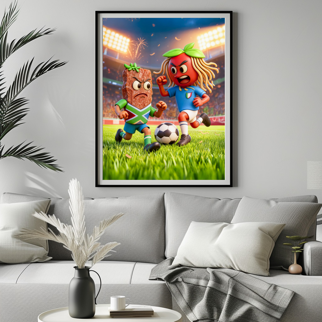 Poster: South African biltong versus Italian spaghetti soccer duel - immagine 3