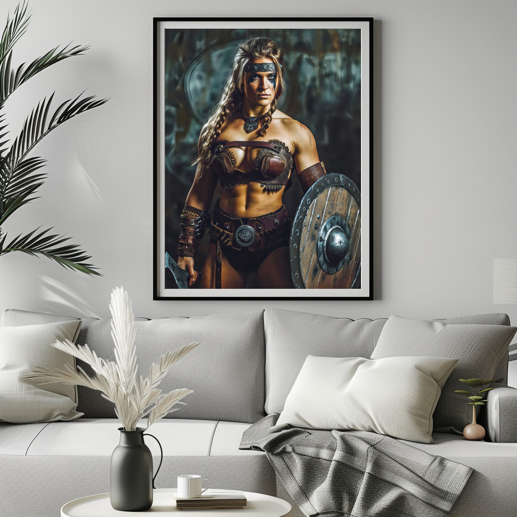 Poster: Fierce Valkyrie Warrior With Battle Shield - immagine 2