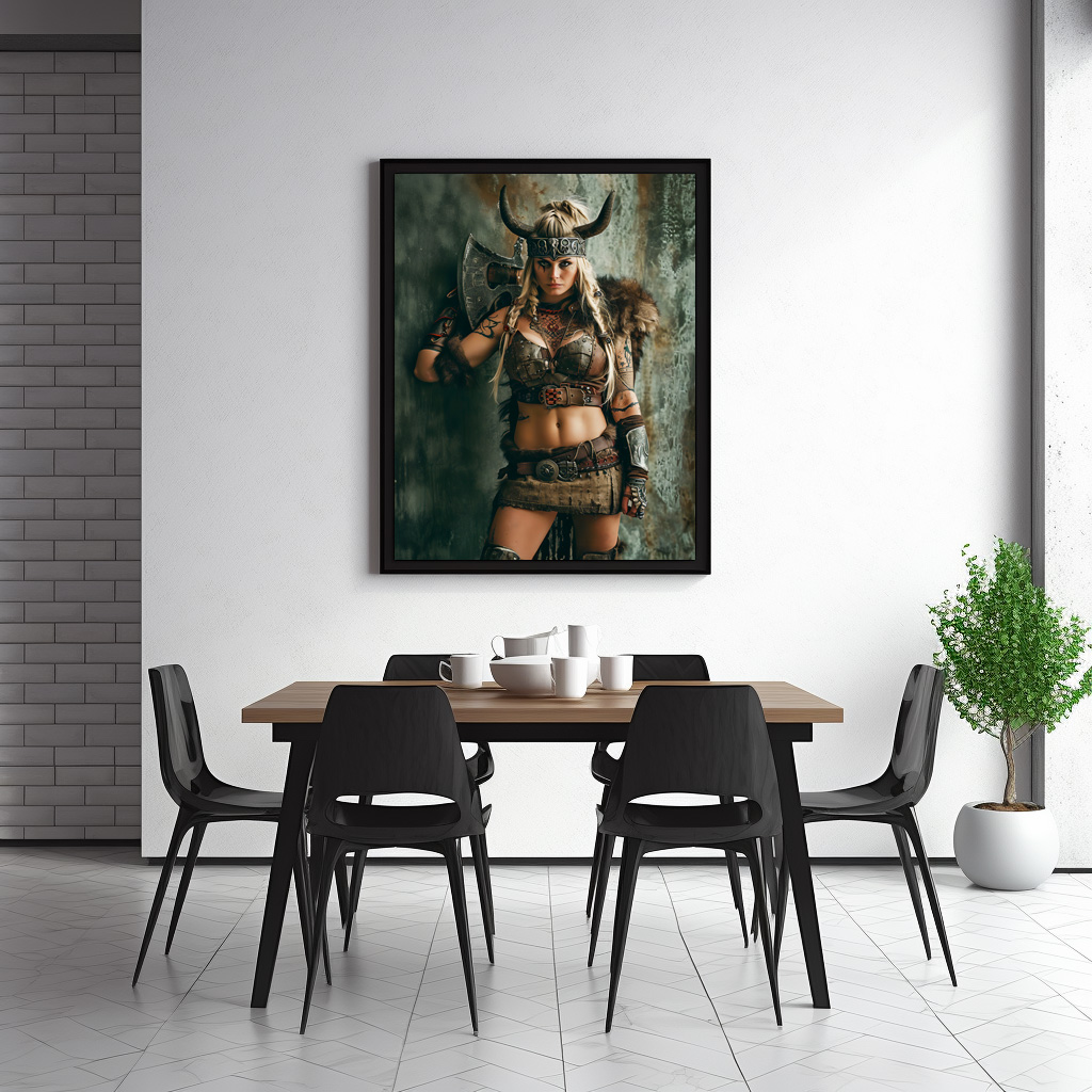 Poster: Majestic Horned Valkyrie Wielding Her Battle Sword – Bild 2