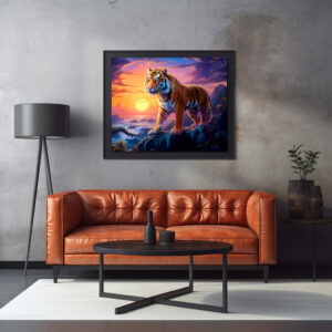 Poster: Majestic Tiger Chinese Zodiac Artistry. Sunset