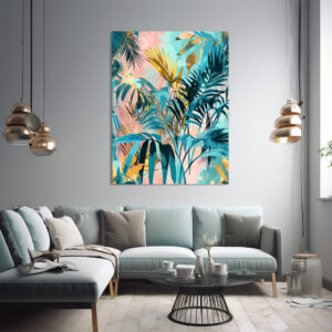 Poster: Green Watercolor Leaf With Fresh Botanical Tones